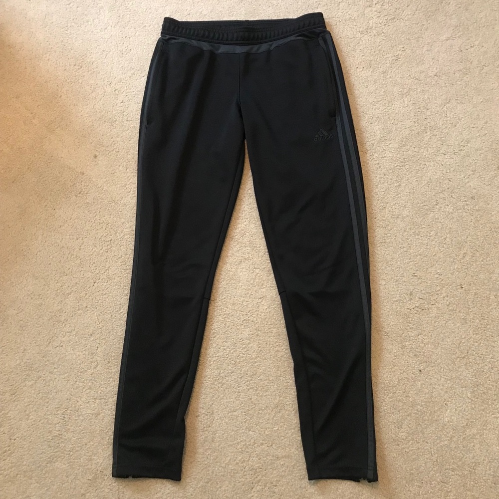 Adidas Black and Grey Soccer Track Pants Joggers